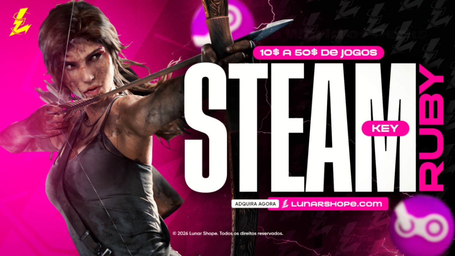 🩸STEAM KEY RUBY ( DE 7 A 50 DOL OS JOGO Q PODE VIM CHANCE DE VIM JOGO +CARO/FAMOSO )